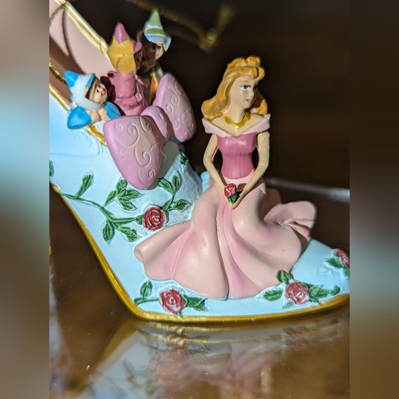Bradford Exchange Once Upon a Slipper Disney Shoe Ornament Aurora - Picture 3 of 8